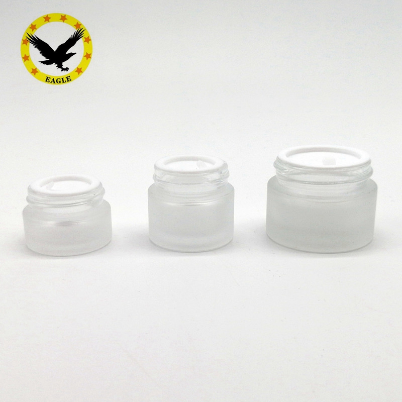 Standard design 10g  30g 50g 100g  round  frosted   cream glass jar