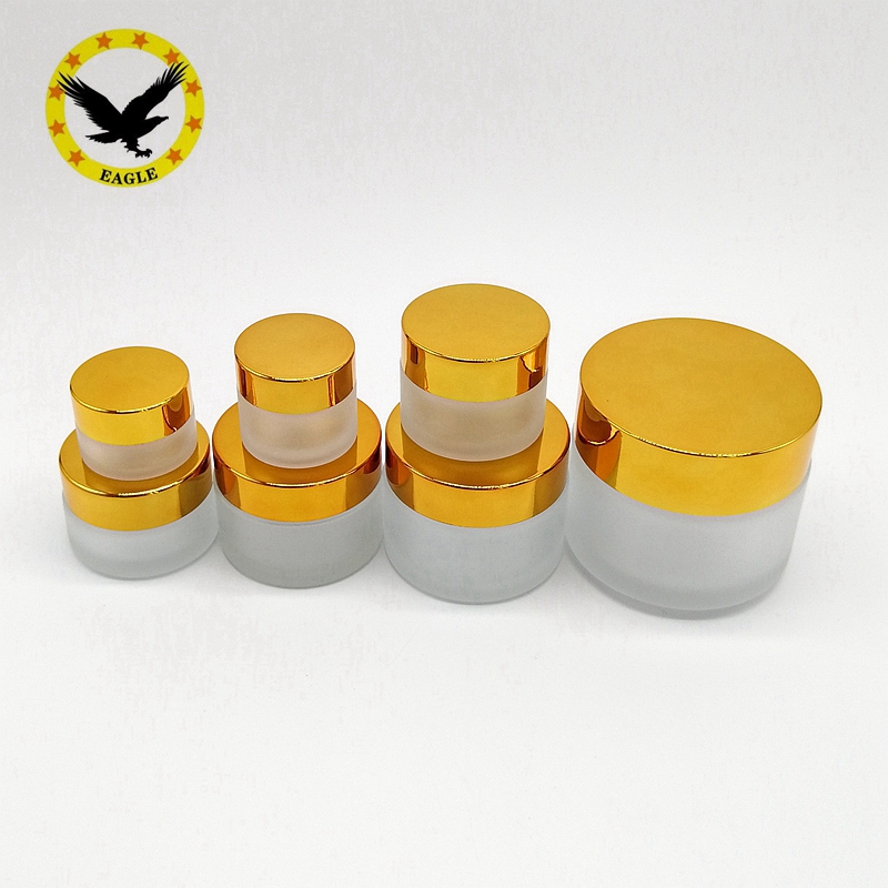 Standard design 120g glass cosmetic cream jar with aluminum cap