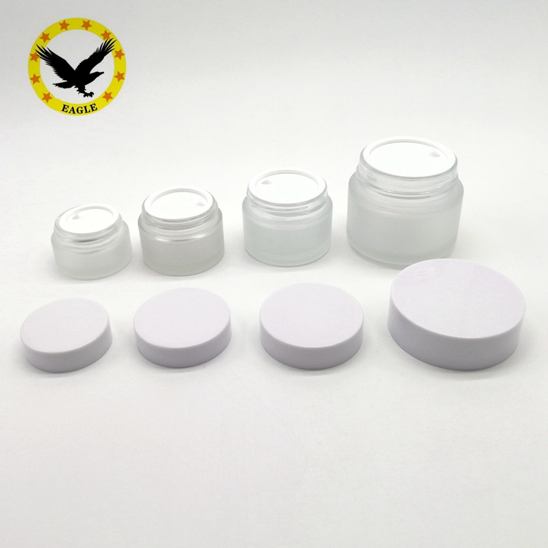 Standard design 120g glass cosmetic cream jar with aluminum cap