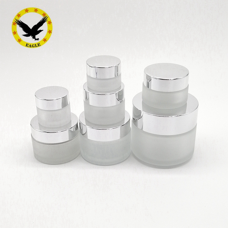Standard design 120g glass cosmetic cream jar with aluminum cap