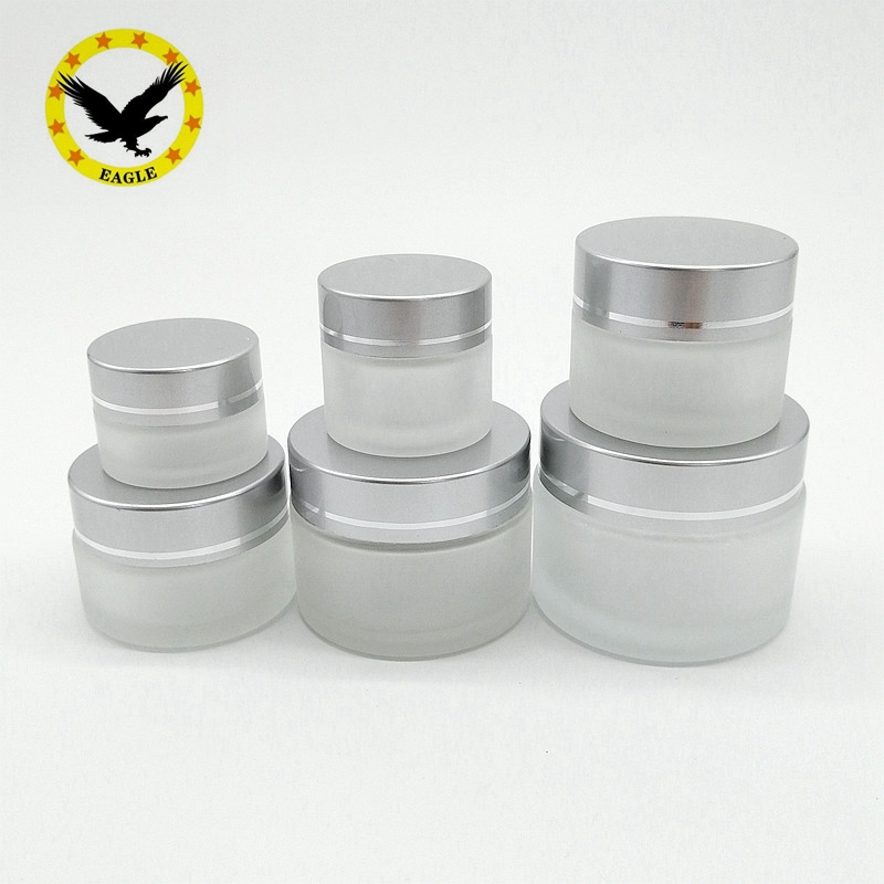 Standard design 120g glass cosmetic cream jar with aluminum cap
