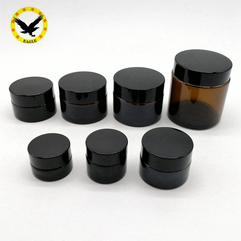 Standard design 20ml 30ml 50ml 1oz glass cosmetic jars cosmetic amber glass bottle