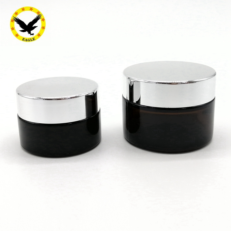 Standard design 20ml 30ml 50ml 1oz glass cosmetic jars cosmetic amber glass bottle