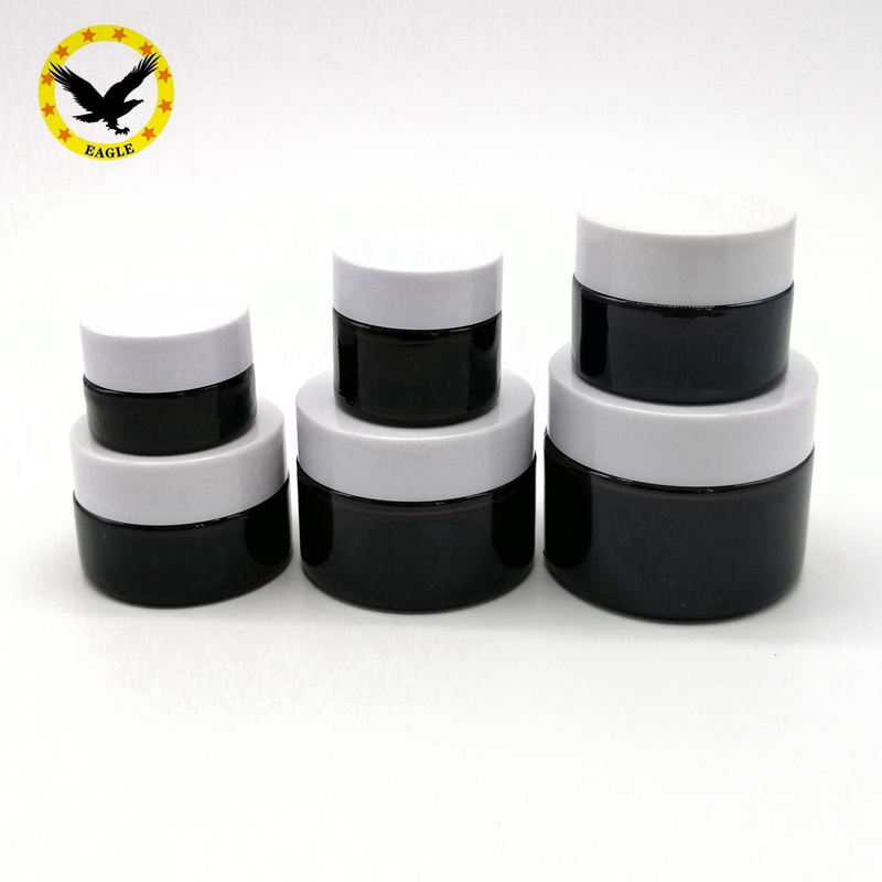 Standard design 20ml 30ml 50ml 1oz glass cosmetic jars cosmetic amber glass bottle