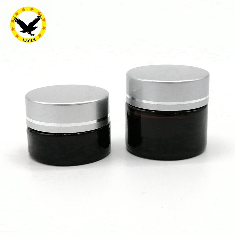 Standard design 20ml 30ml 50ml 1oz glass cosmetic jars cosmetic amber glass bottle