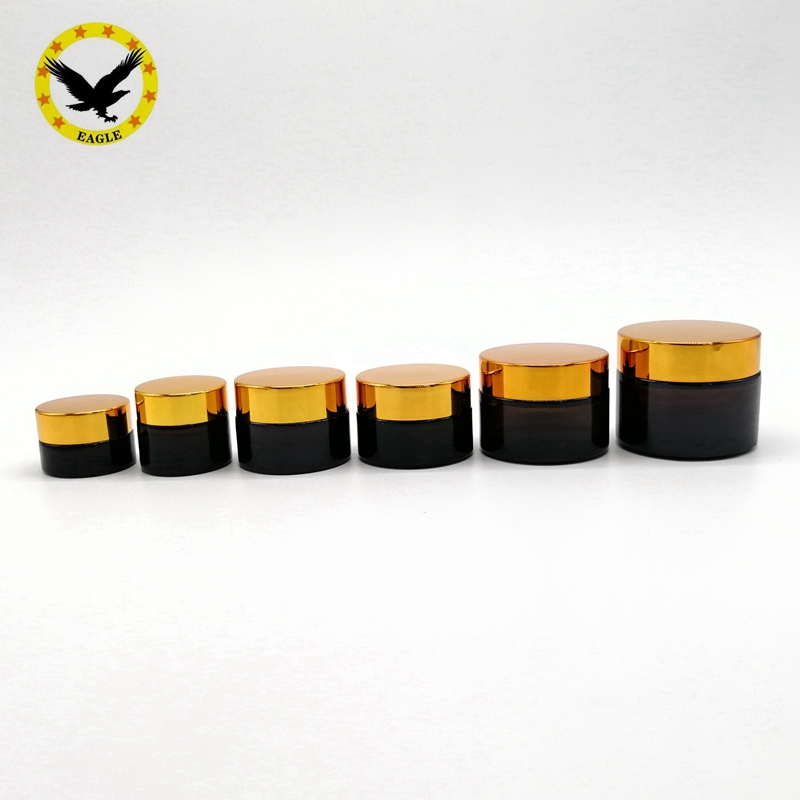 Standard design 20ml 30ml 50ml 1oz glass cosmetic jars cosmetic amber glass bottle