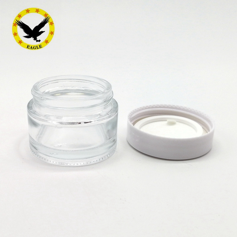 Standard design 50ml Clear glass cream bottle with Silver lid