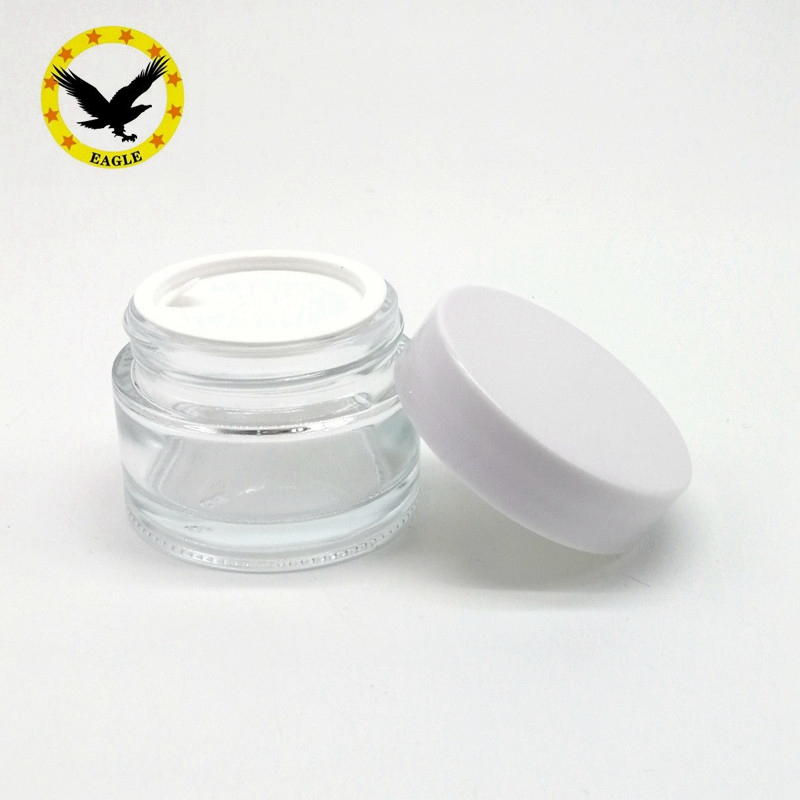Standard design Clear Glass bottle 15ml Straight Sided With Black lid