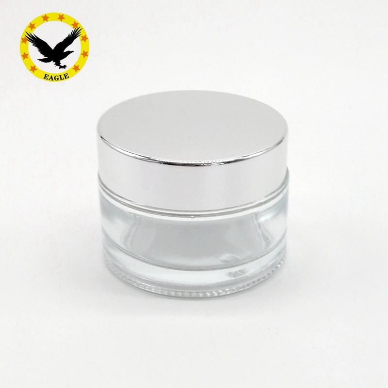 Standard design Glass Lotion Jars, 50ML 1.7OZ Clear Cosmetic Glass Jar Cream Glass Jar