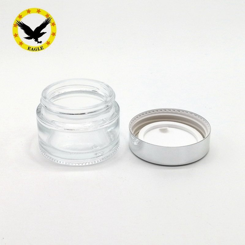 Standard design Glass Lotion Jars, 50ML 1.7OZ Clear Cosmetic Glass Jar Cream Glass Jar