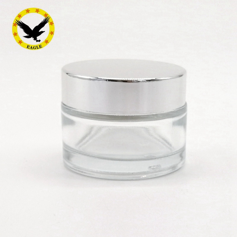 Standard design Glass Lotion Jars, 50ML 1.7OZ Clear Cosmetic Glass Jar Cream Glass Jar