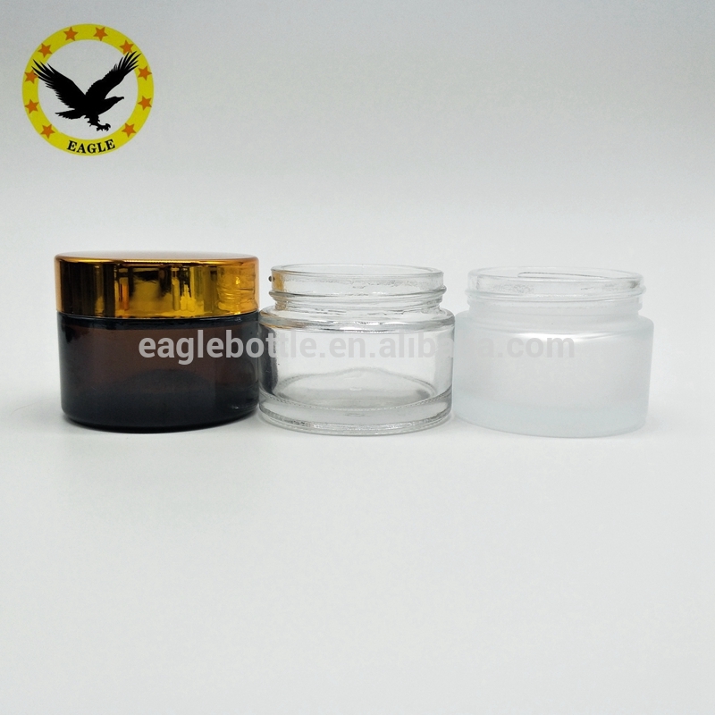 Standard design best face cream clear amber black frosted glass 50 g cream jar