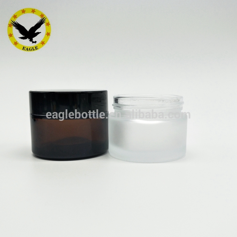 Standard design best face cream clear amber black frosted glass 50 g cream jar