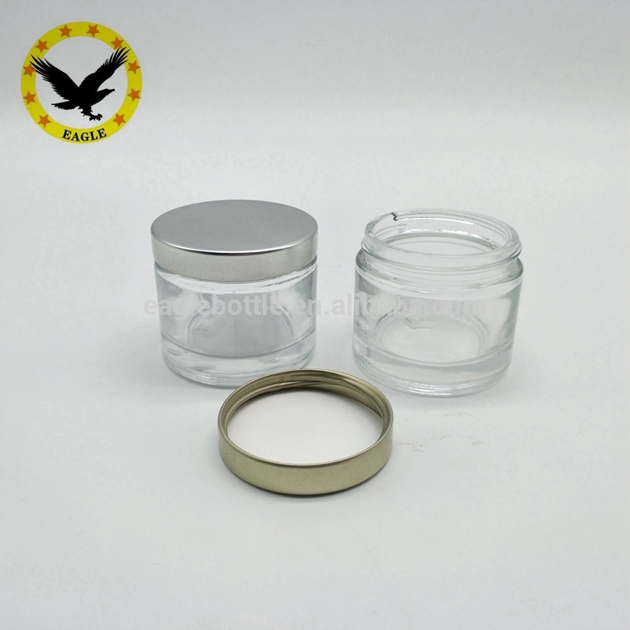 Standard design white face cream amber glass 50g 30g 20g glass cosmetic jar