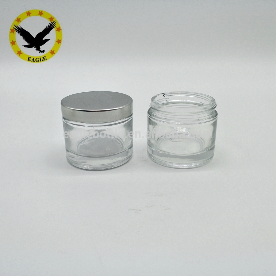 Standard design white face cream amber glass 50g 30g 20g glass cosmetic jar