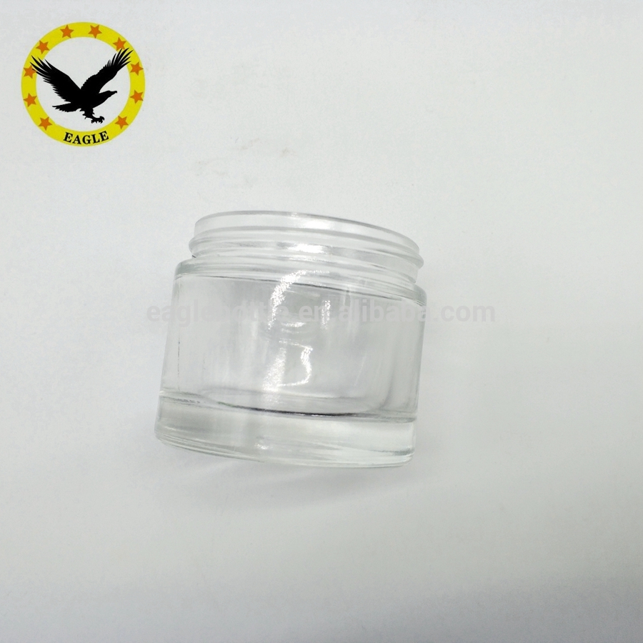 Standard design white face cream amber glass 50g 30g 20g glass cosmetic jar