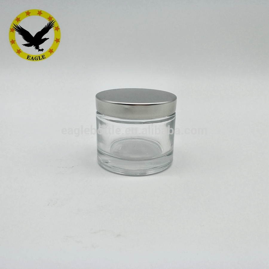 Standard design white face cream amber glass 50g 30g 20g glass cosmetic jar