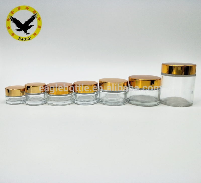 Standard design white face cream amber glass 50g 30g 20g glass cosmetic jar