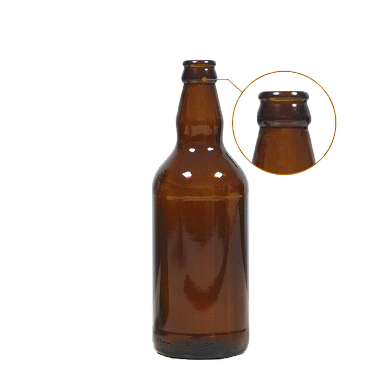 Standard size short neck empty 500ml glass beer bottle