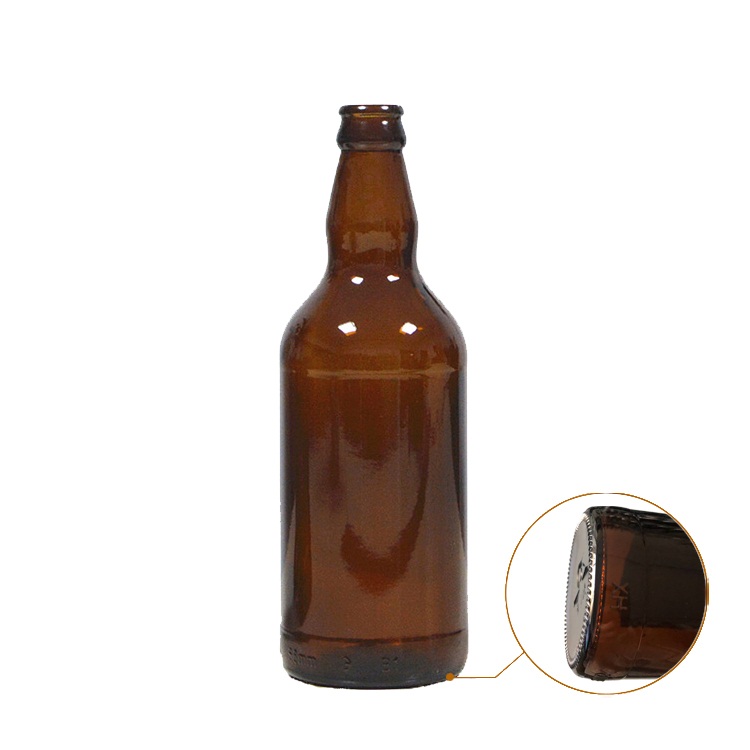 Standard size short neck empty 500ml glass beer bottle