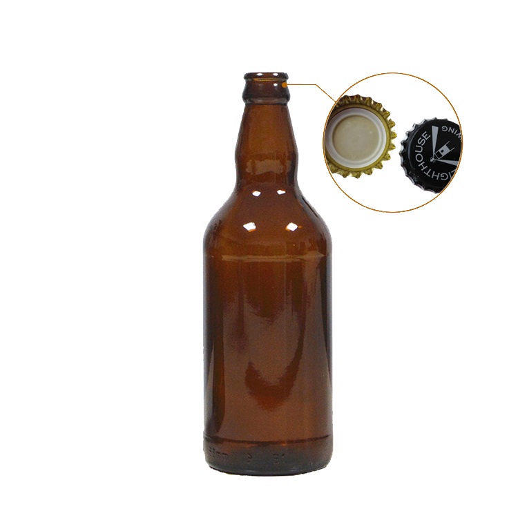 Standard size short neck empty 500ml glass beer bottle