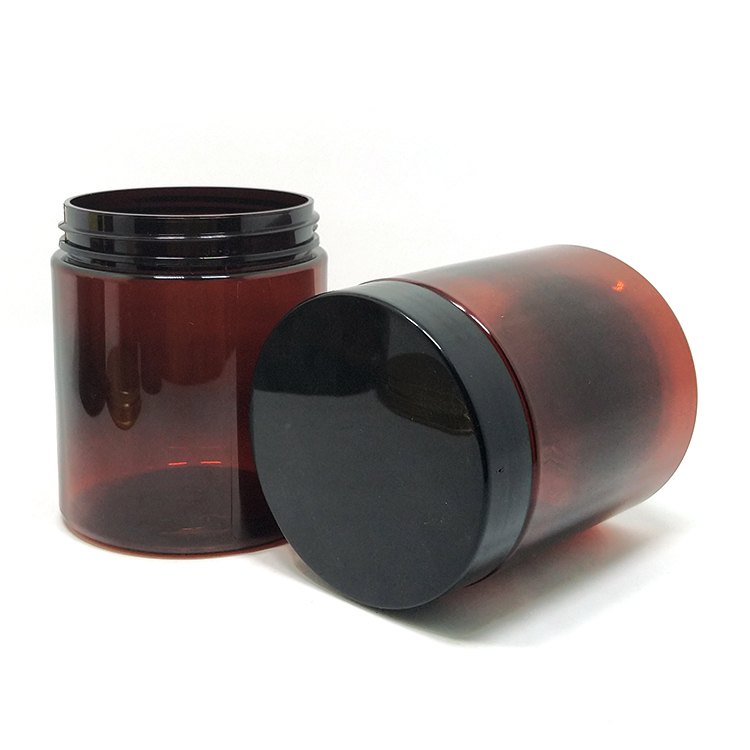 Stock 100ml 120ml 150ml 200ml 250ml amber plastic pet jar for cosmetics