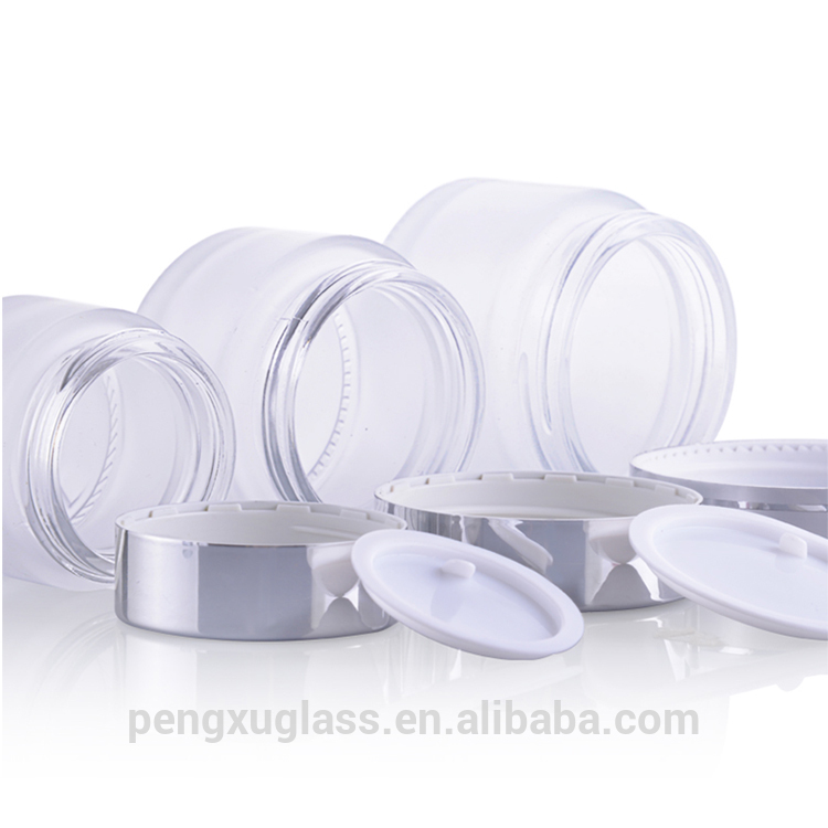 Stock 10g 20g 30g frosted glass cream jar for cosmetic bottle