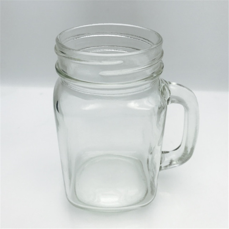 Stock 16oz 480ml mason drinking jar with handle and lid