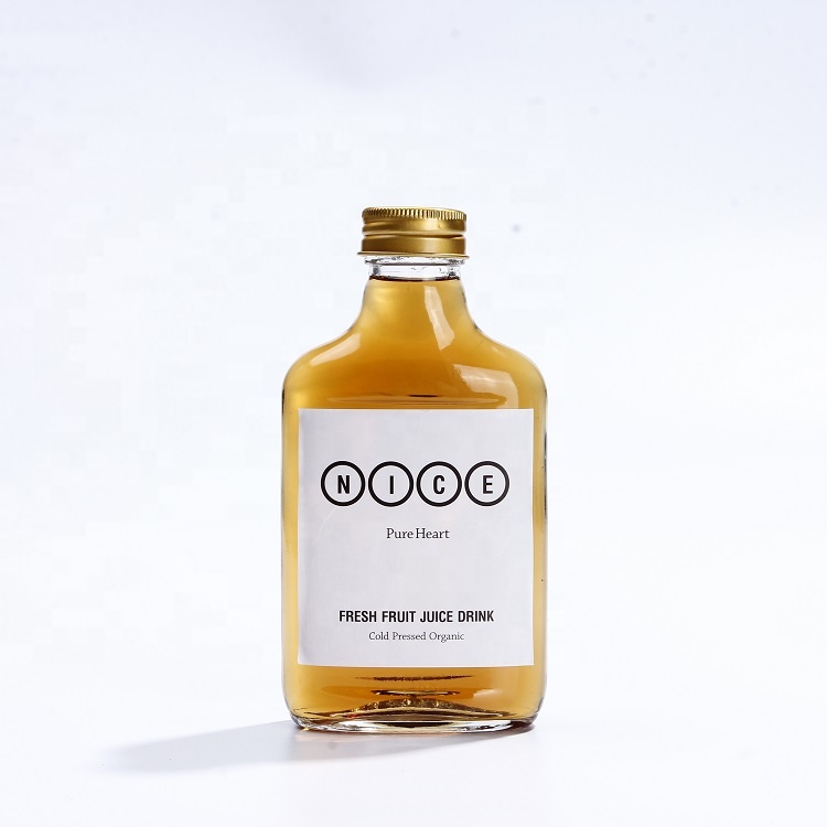 Stock 200ml Hip flat flask cod brew glass coffee bottle with aluminum lid