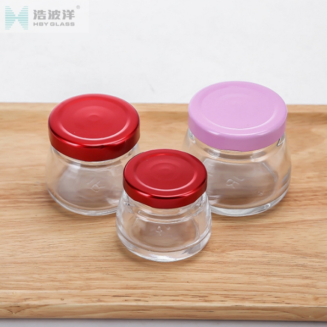 Stock 20ml 30ml 50ml caviar glass jar with metal screw lid