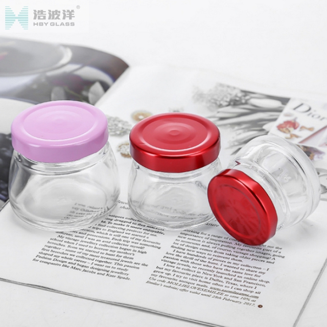Stock 20ml 30ml 50ml caviar glass jar with metal screw lid