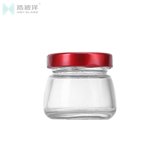 Stock 20ml 30ml 50ml caviar glass jar with metal screw lid