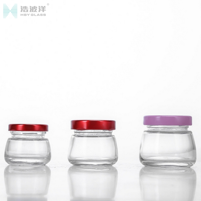 Stock 20ml 30ml 50ml caviar glass jar with metal screw lid