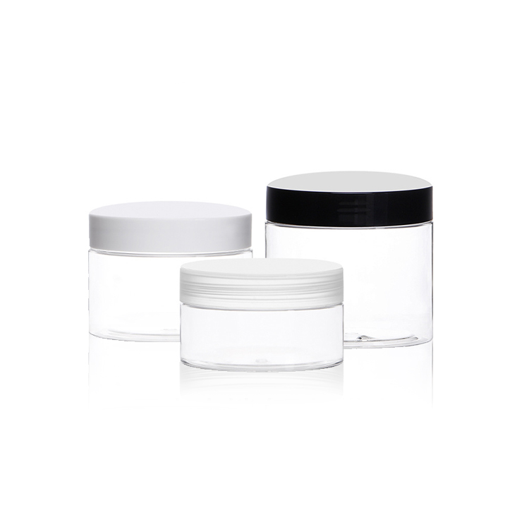 Stock! 250g round white plastic PET jars with lid for cosmetic, jars plastic