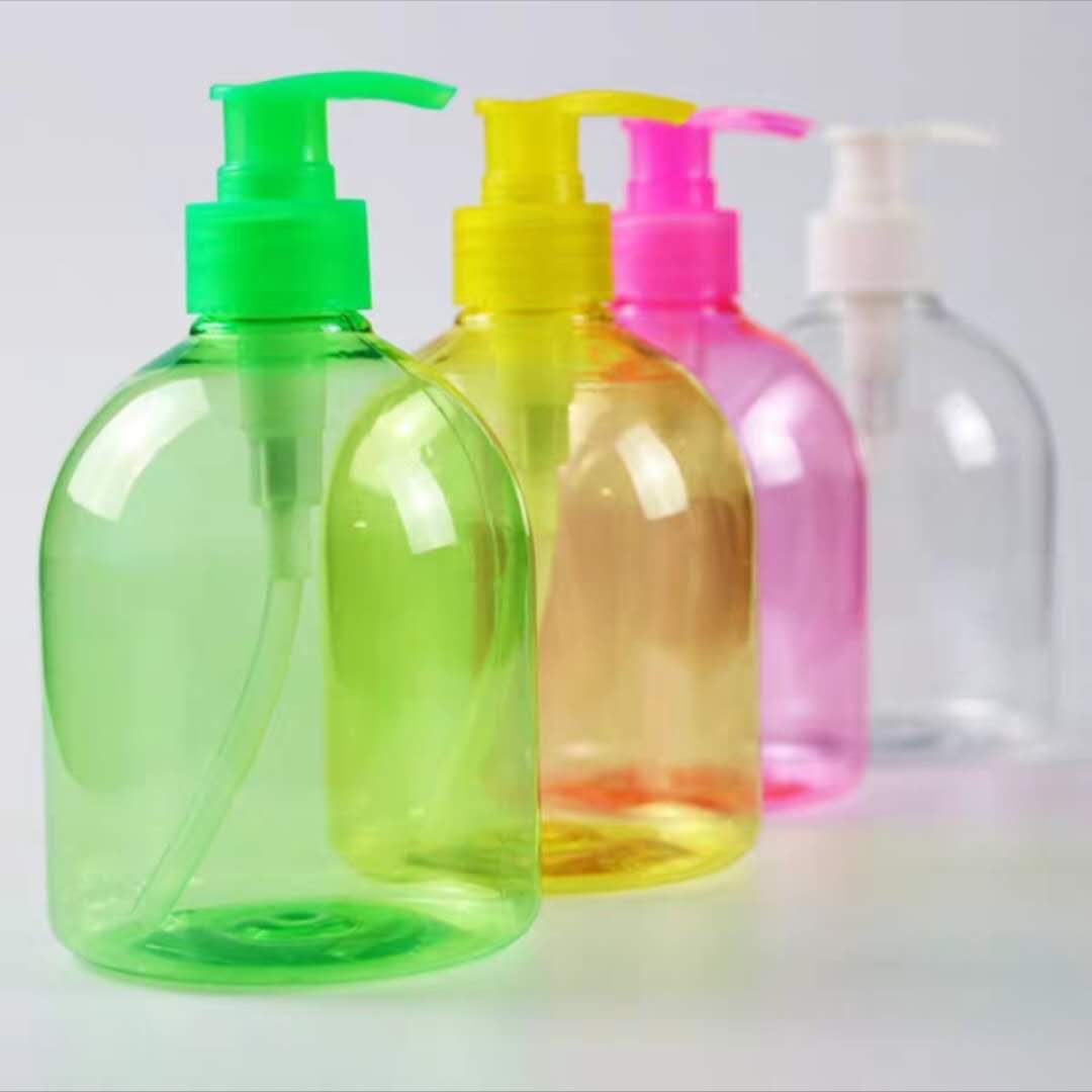 Stock 250ml 300ml PET Bottle with White Pump Head for Liquid Soap Clear Plastic Bottles