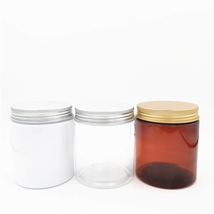 Stock 30ml 50ml 100ml 120ml 200ml 250ml 500ml plastic cosmetic packaging cream pet jar with plastic lid