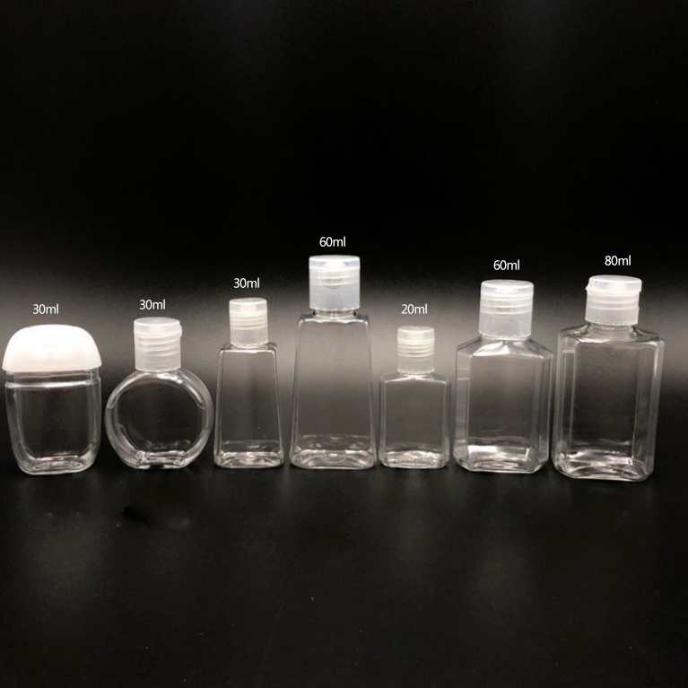 Stock 30ml 60ml gel hand sanitizer pet plastic empty bottle