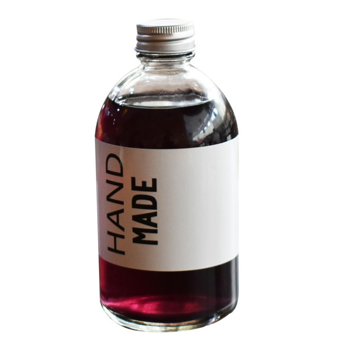 Stock 500ml Boston round bubble tea/milk tea/ kombucha beverage glass bottle with cap