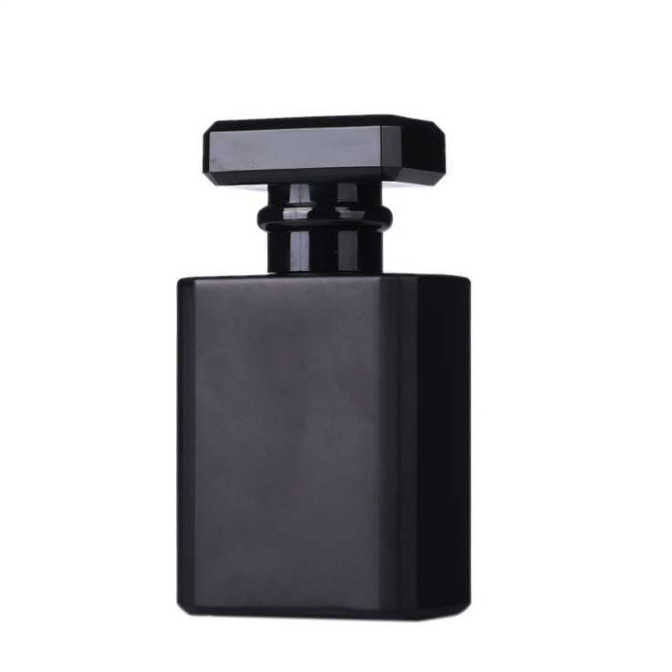 Stock 50ml Transparent Black empty glass spray bottles screw cover refilling Perfume bottle 50ml