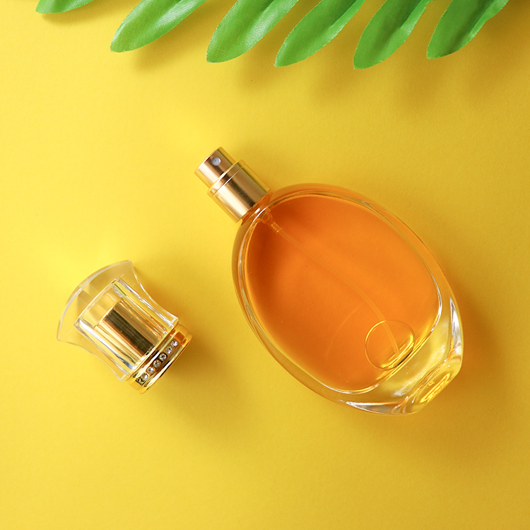 Stock! 50ml golden cap spray perfume bottle glass empty bottle