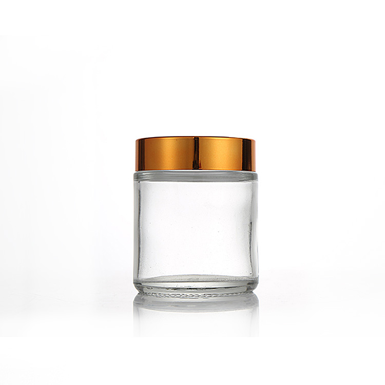 Stock 5ml 10ml 15ml 20ml 30ml 50ml 80ml clear wide mouth glass cream jar for cosmetic packaging face cream eye cream