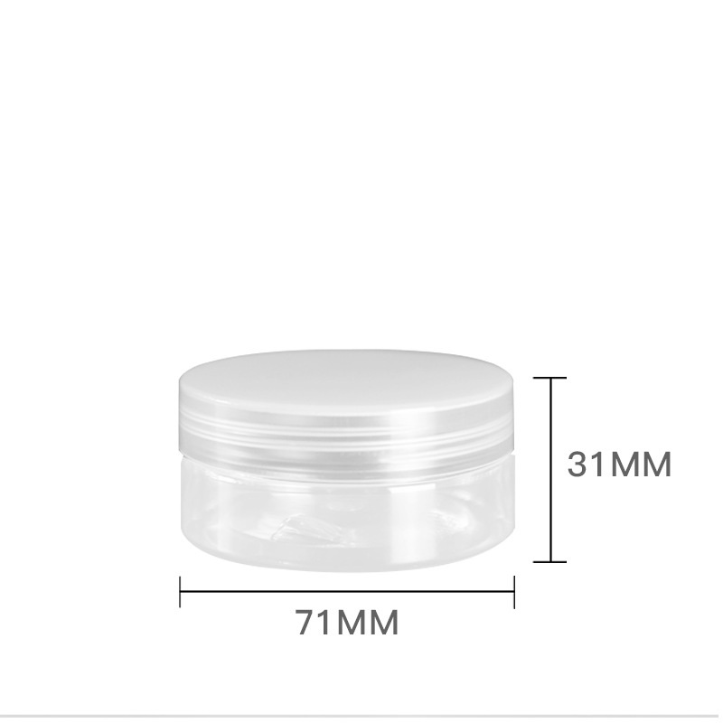 Stock 60ml Dia.71mm Plastic Facial Cream Jar Clear Black White Sealed Food Storage Box with Screw Cap Cosmetic Cream Container