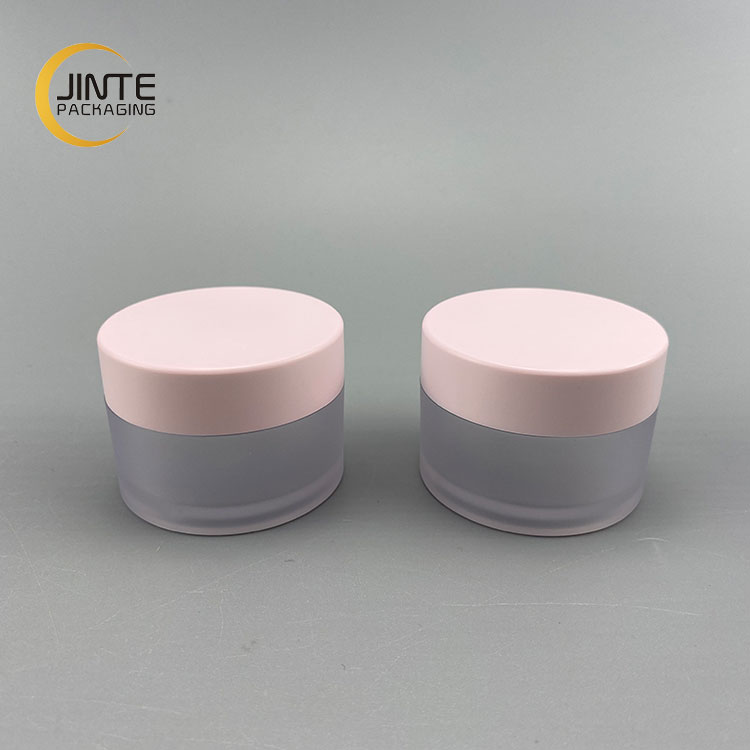 Stock Fast Shipping Luxury 10ml  30ml 1oz Thick wall Frosted PETG Jar With Pink cap for lip scrub products or Skin care Cream