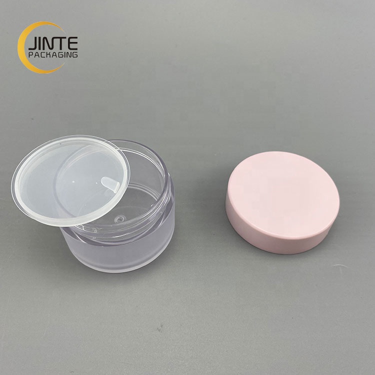 Stock Fast Shipping Luxury 10ml 30ml 1oz Thick wall Frosted PETG Jar With Pink cap for lip scrub products or Skin care Cream