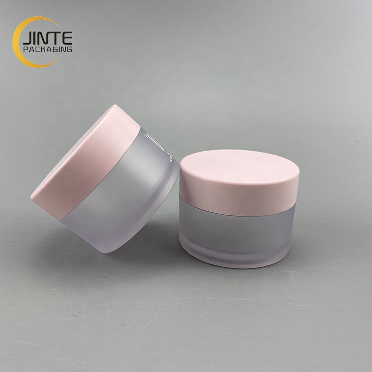 Stock Fast Shipping Luxury 10ml 30ml 1oz Thick wall Frosted PETG Jar With Pink cap for lip scrub products or Skin care Cream