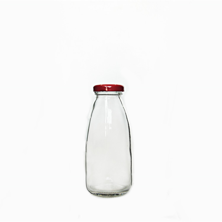 Stock Glass Milk Bottle With Metal Lid 200ml 250ml 500ml 1000ml