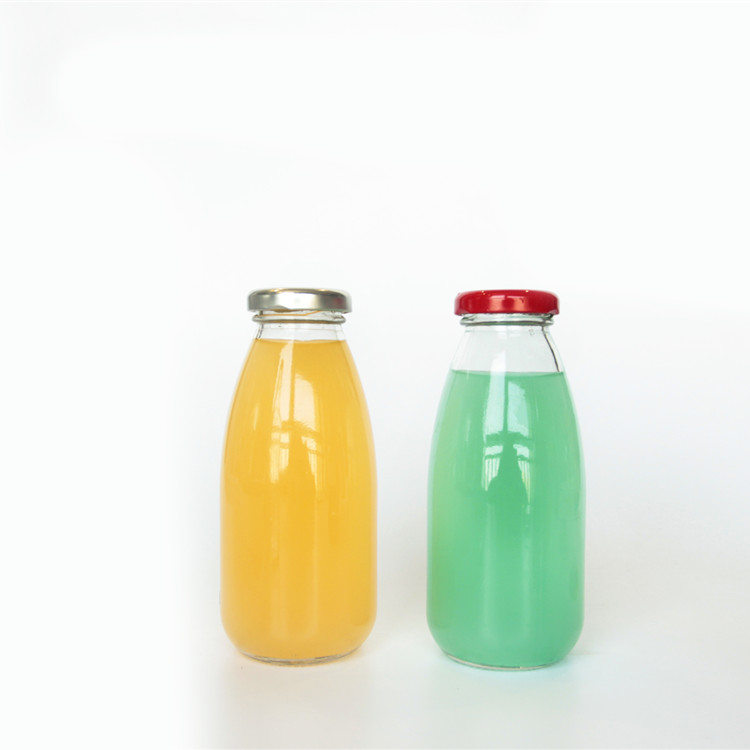 Stock Glass Milk Bottle With Metal Lid 200ml 250ml 500ml 1000ml