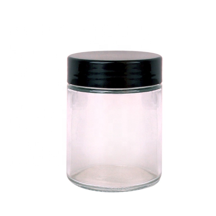Stock Hot sale 6oz 180ml clear glass storage jar for powder, tea,spice