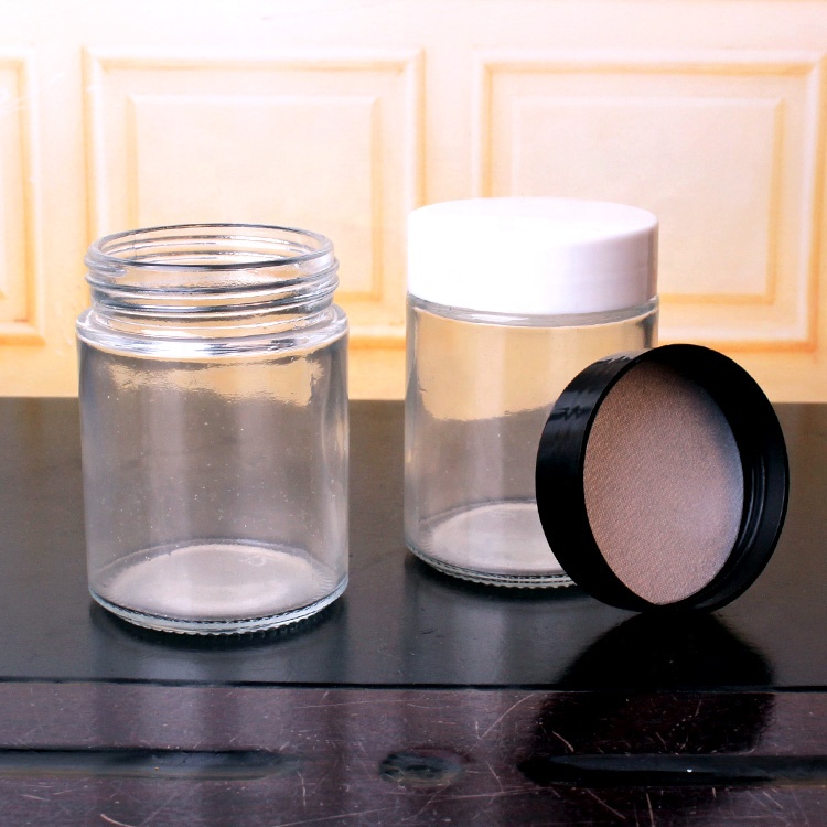 Stock Hot sale 6oz 180ml clear glass storage jar for powder, tea,spice