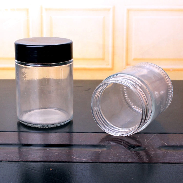 Stock Hot sale 6oz 180ml clear glass storage jar for powder, tea,spice